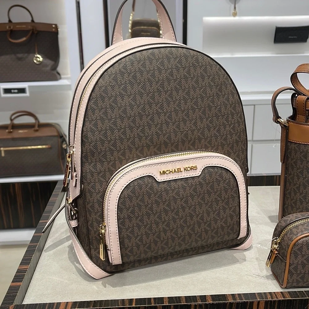 Michael Kors Backpack Bag Jaycee Md Backpack Powder Blush 35S2G8TB2B Brown